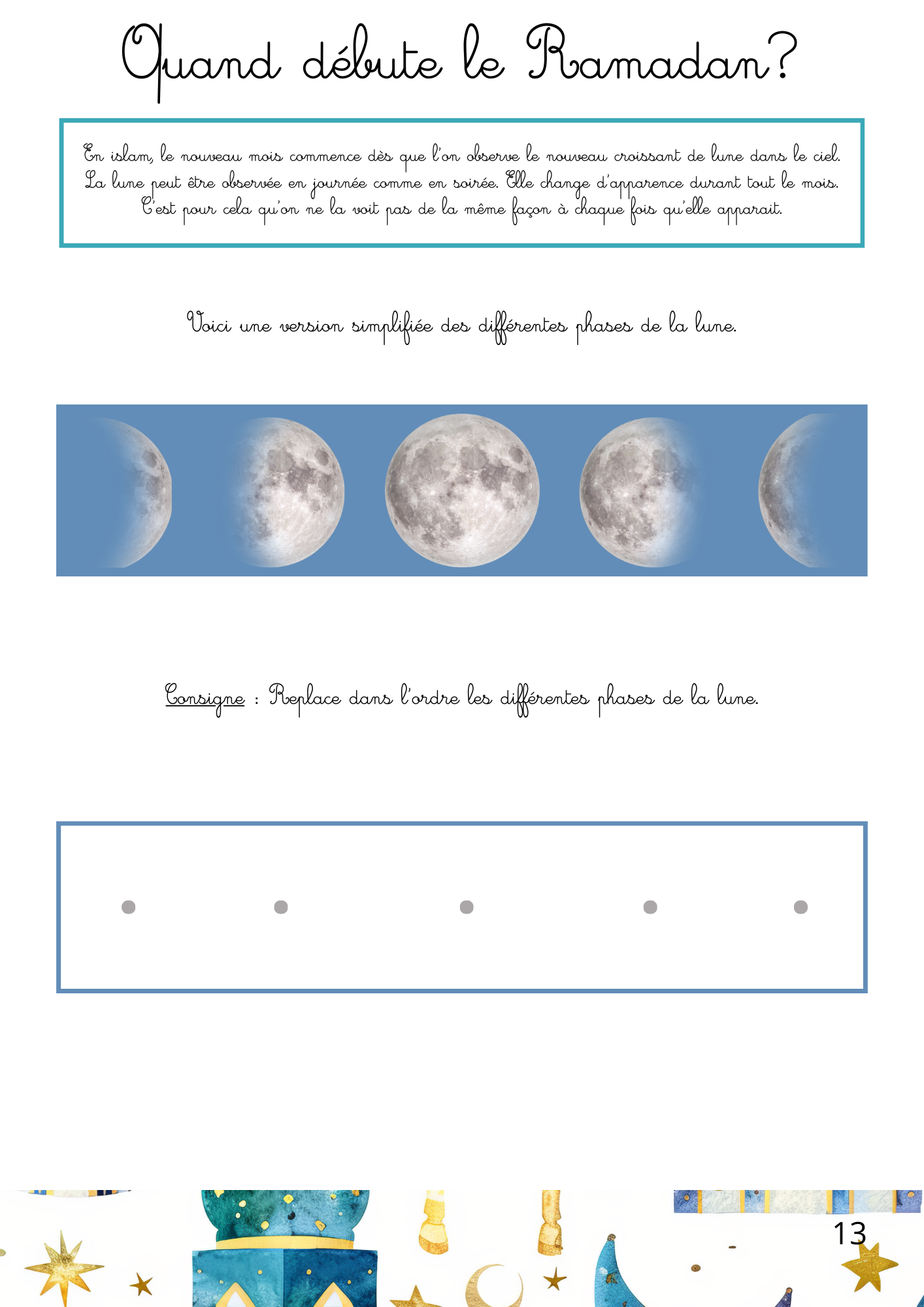 Livret d'activités Ramadan - Moyenne Section