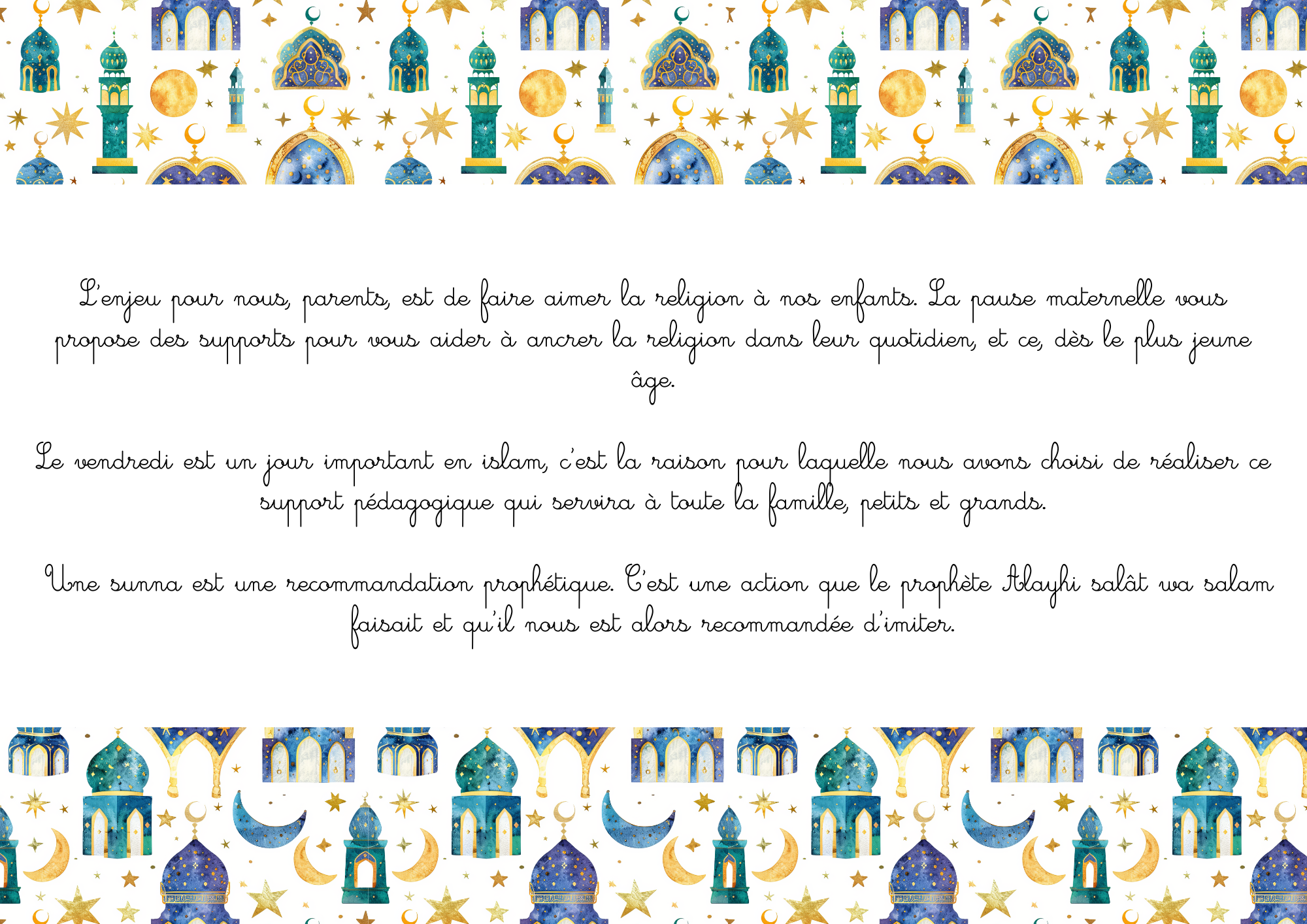 Les Sunnans du vendredi expliquées à mon enfant