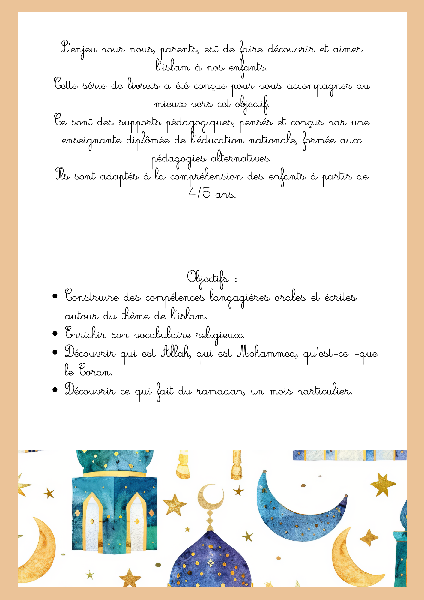 Livret d'activités Ramadan - Moyenne Section